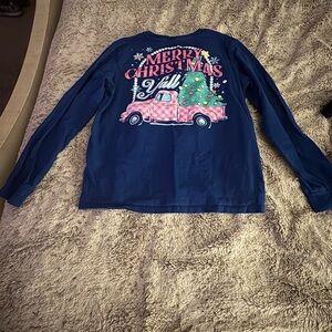 Juniors Christmas Long Sleeve Shirt - Blue